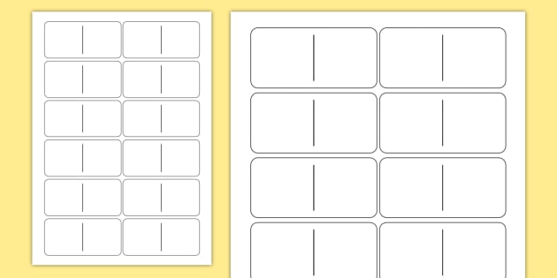 Blank Domino Template (teacher made) - Twinkl