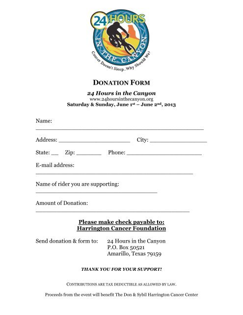 Printable Sponsorship Letter and Donation Form - 24 Hours in the ...
