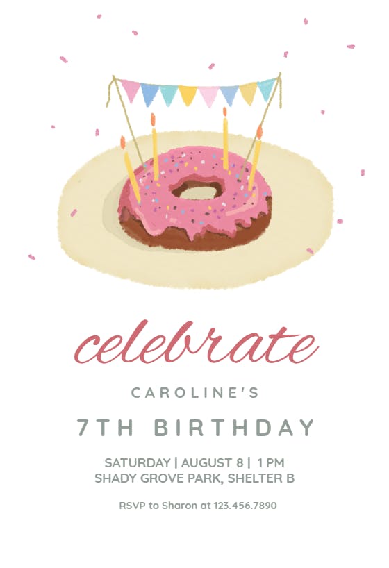 Donut Fiesta - Birthday Invitation Template (Free) | Greetings Island