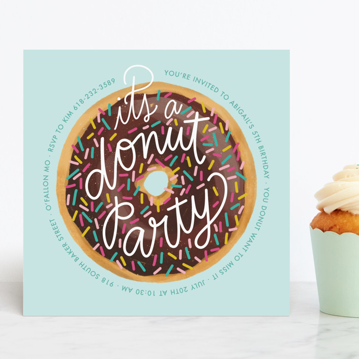 donut party Childrens Birthday Party Invitations by Jen Owens ...