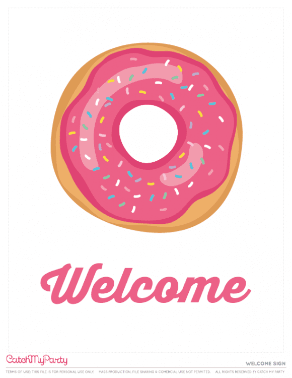 Download These Sweet Free Donut Party Printables Now! | Catch My Party