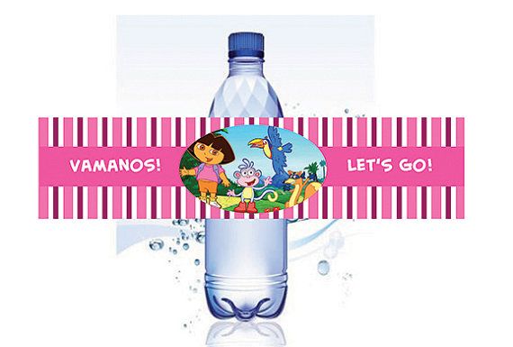 DIY Dora the Explorer Water Bottle Labels. by PrintablePartyItems