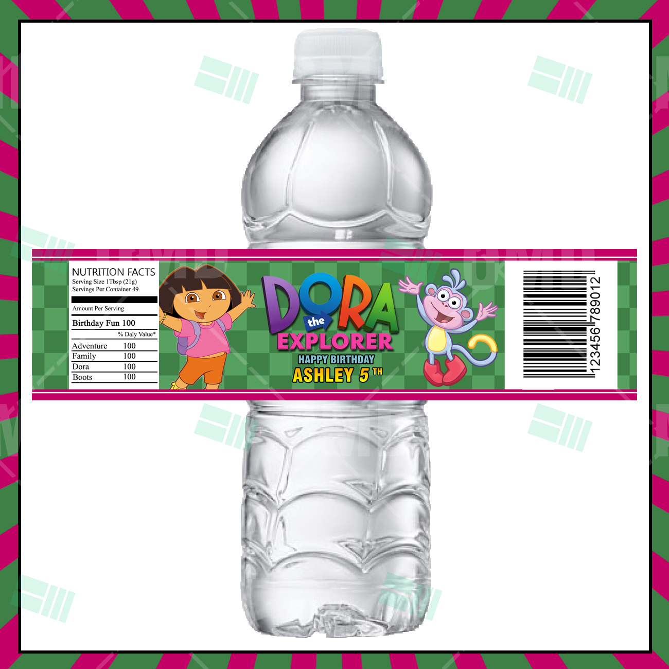 Dora the Explorer Cartoon Party Bottle Labels - Cartoon Invites