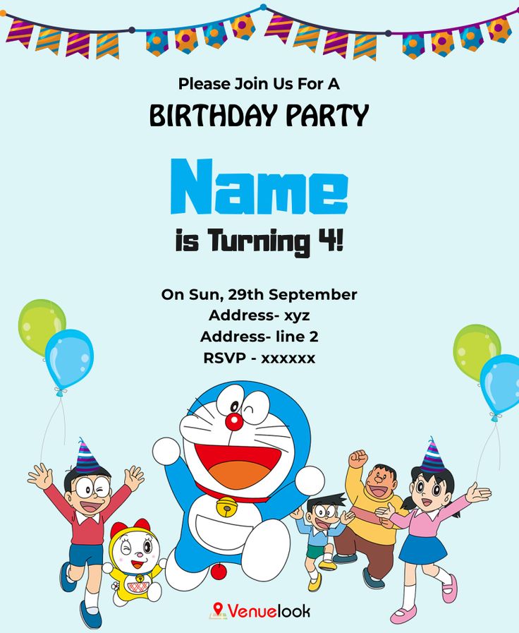 printable doraemon birthday invitation cards