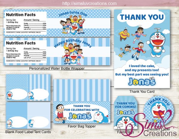 DORAEMON BIRTHDAY PARTY DECORATION KIT | PARTY PRINTABLES