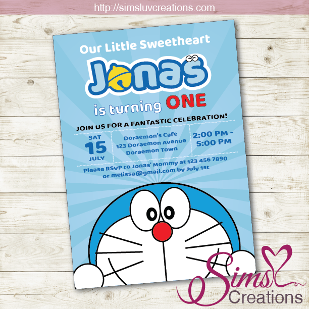 printable doraemon birthday invitation cards
