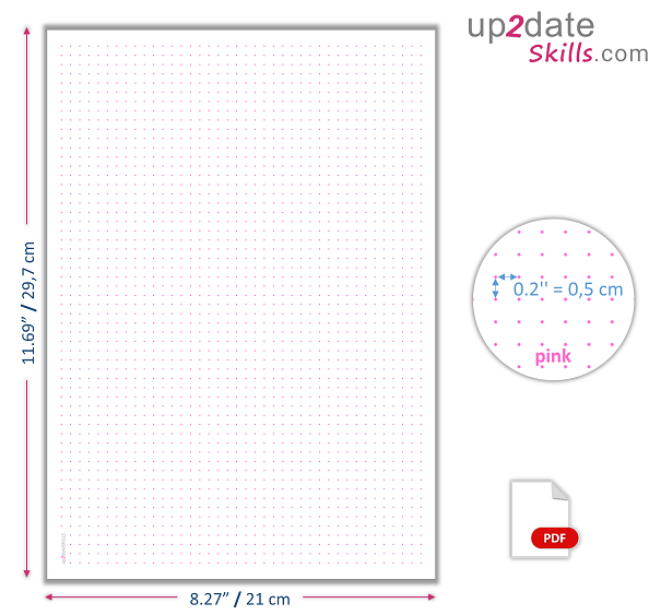 Printable dot grid paper 0.5cm-grid - A4-size - up2dateskills