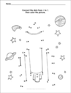 Alphabet Connect the Dots: Letters A-Z (spaceship) | Printable ...