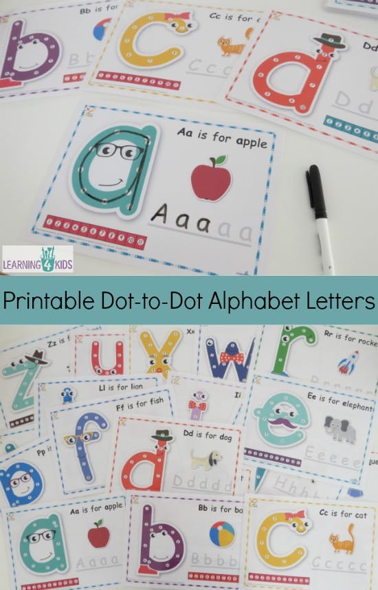 printable dot to dot alphabet letters