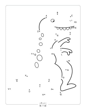 Dinosaur Alphabet Dot to Dot Worksheets - Itsy Bitsy Fun