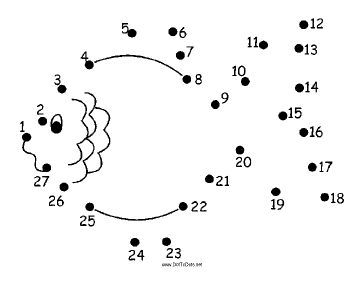 Printable Fish With Gills Dot To Dot Puzzle