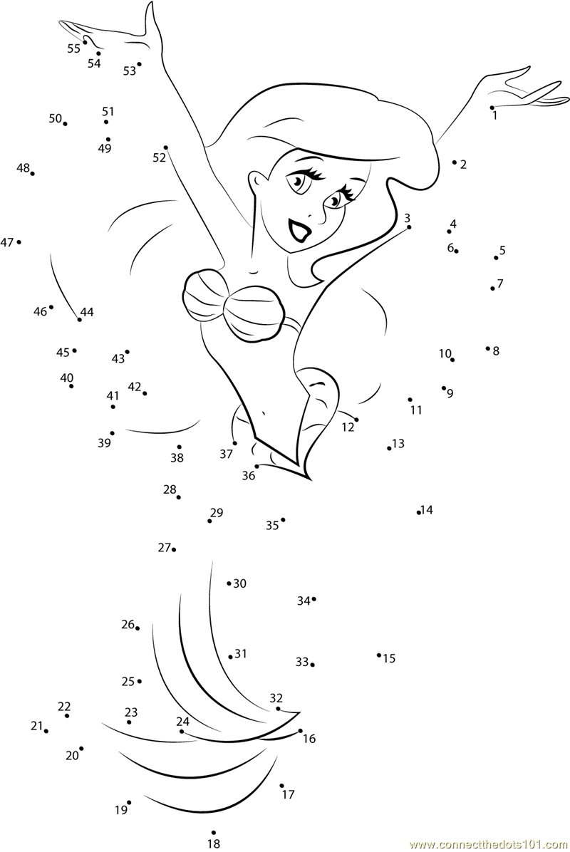 printable dot to dot mermaid