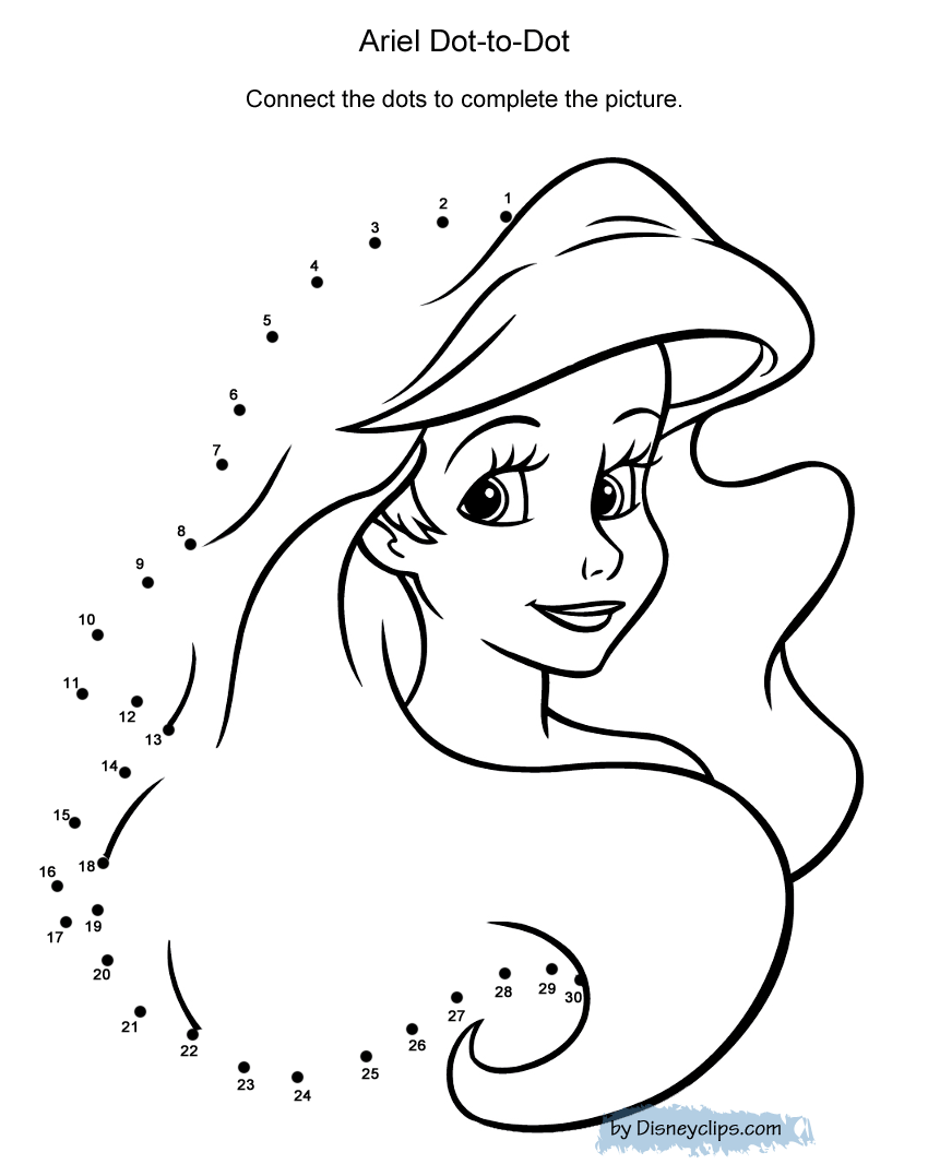 Printable Disney Dot-to-Dot Coloring Pages (2) | Disneyclips.com