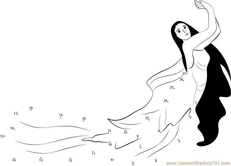 printable dot to dot mermaid