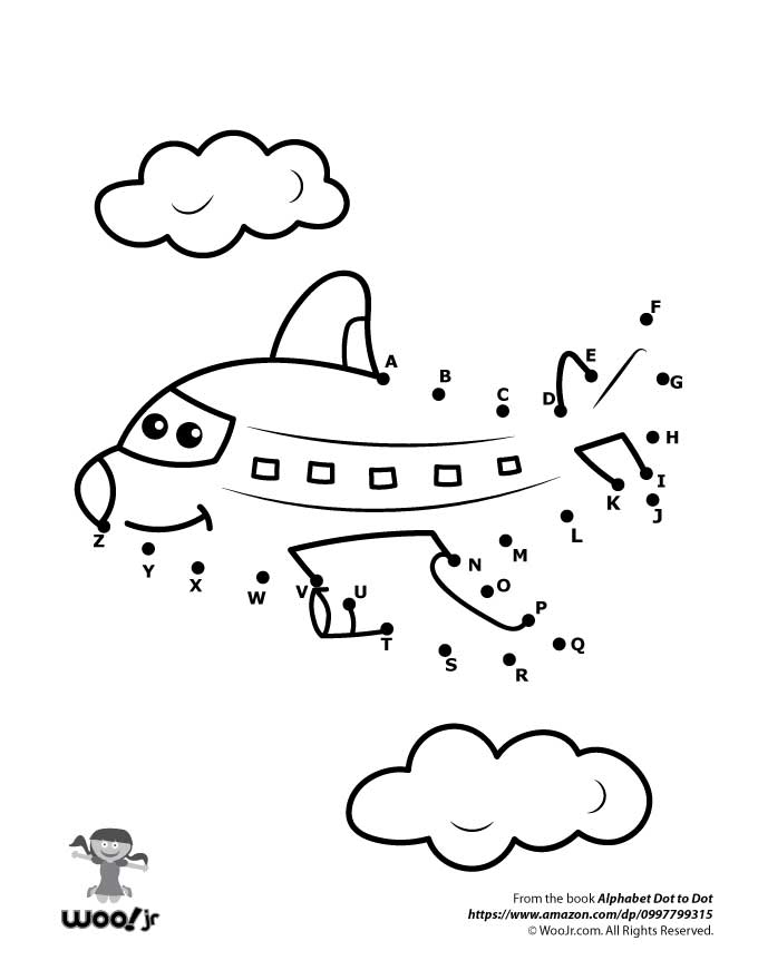 Printable Alphabet Dot to Dot Worksheets | Woo! Jr. Kids ...