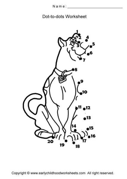 printable dot to dot scooby doo