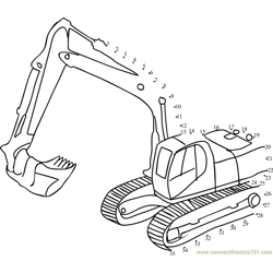 JCB Truck dot to dot printable worksheet - Connect The Dots