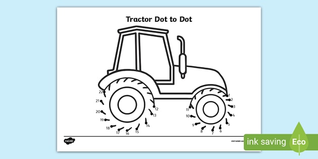 printable dot to dot tractor