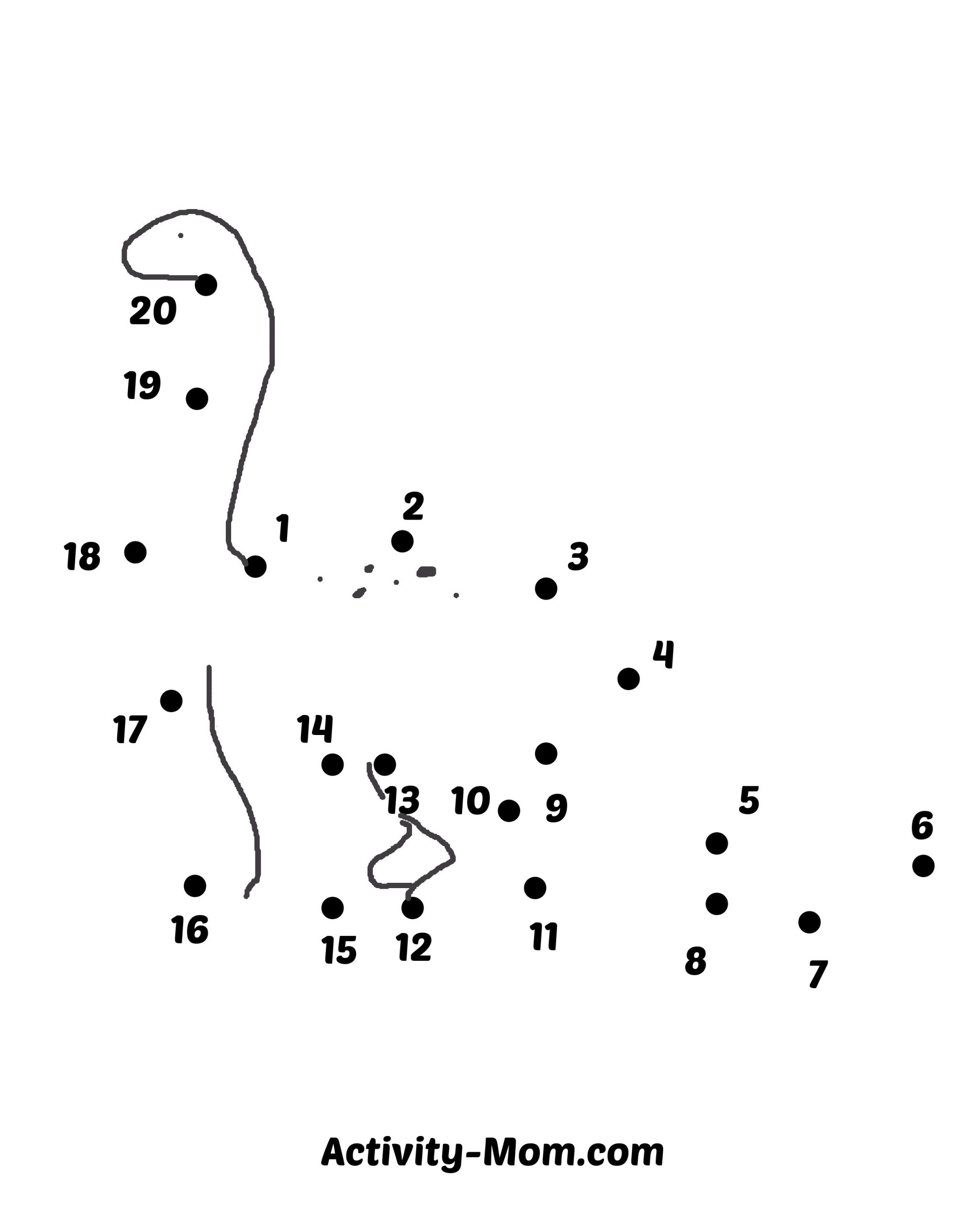 Dot to Dot Worksheets Numbers 1 to 20 (free printable) - The ...