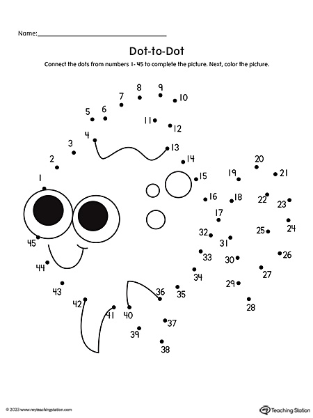 FREE* Dot-to-Dot Fish Printable Worksheet | MyTeachingStation.com