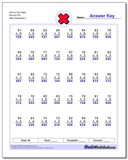 Multiplication Worksheets: Multiple Digit