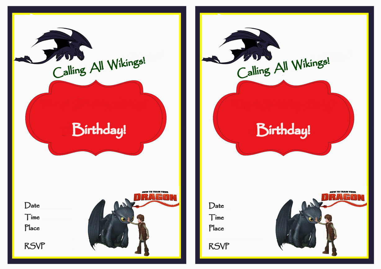 How to Train Your Dragon Birthday Invitations - Birthday Printable