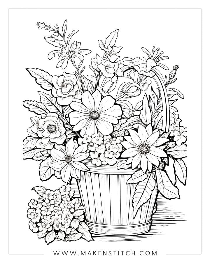 Flower Coloring Pages for Kids and Adults (Free Printables ...