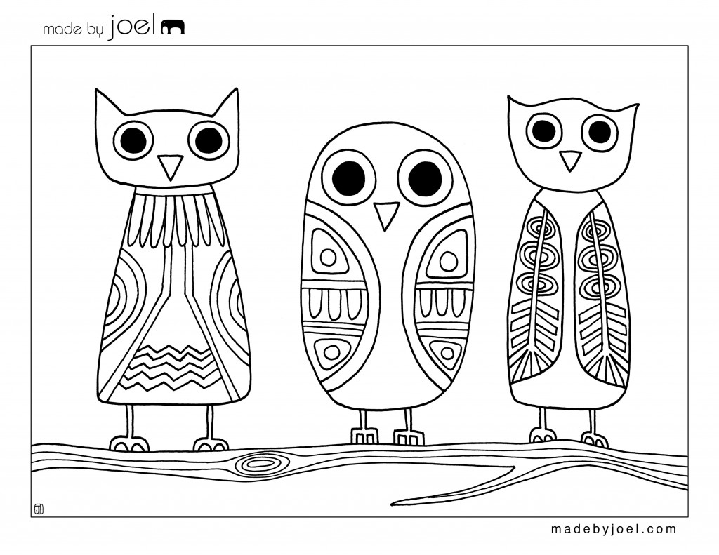 printable drawings of owls
