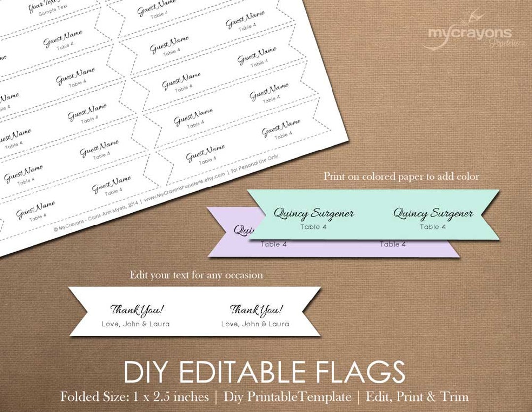 Printable Drink Flags, DIY Mini Flags / Printable Party Flag ...