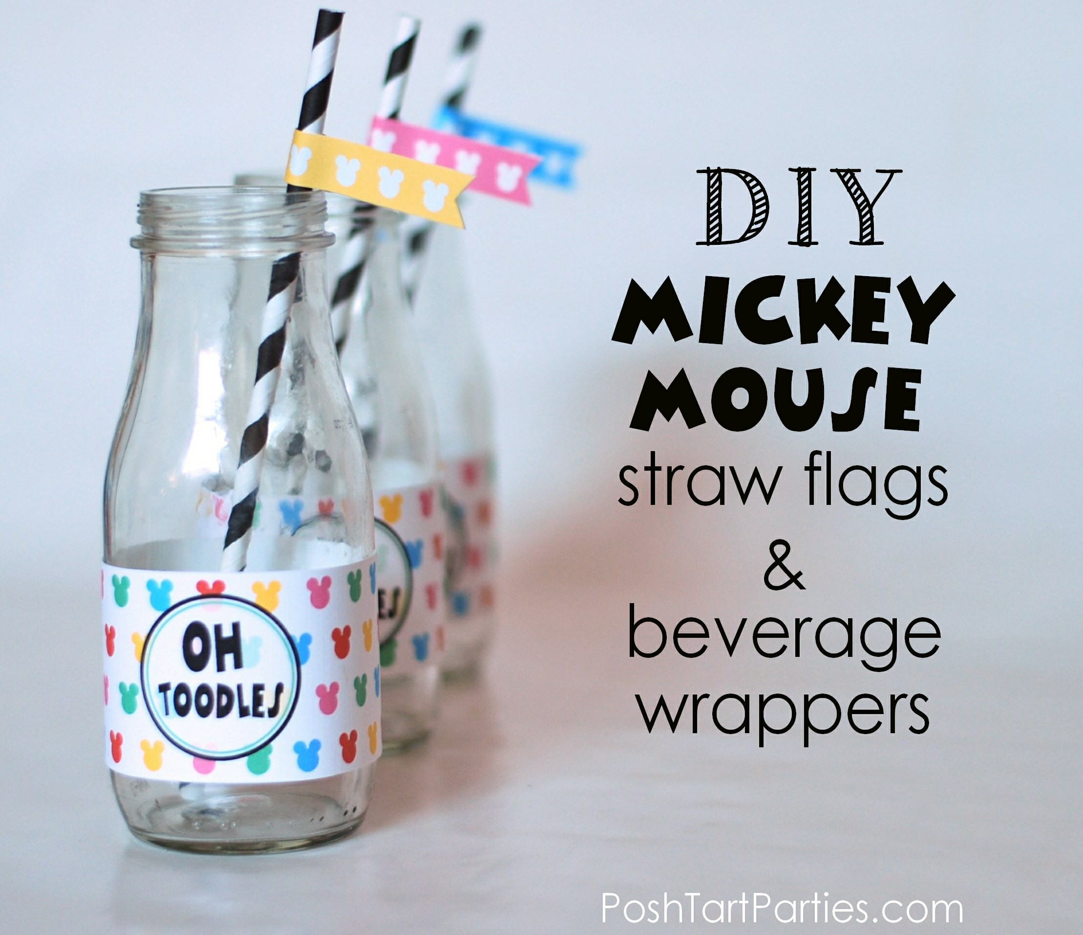 Free Mickey and Minnie Mouse Straw Flags &  Beverage Wrappers ...