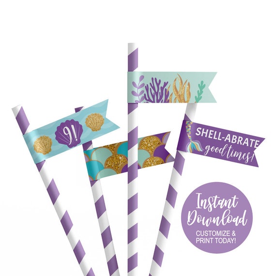 Printable Flags, Straw Flag Printable, Digital Straw Flags ...