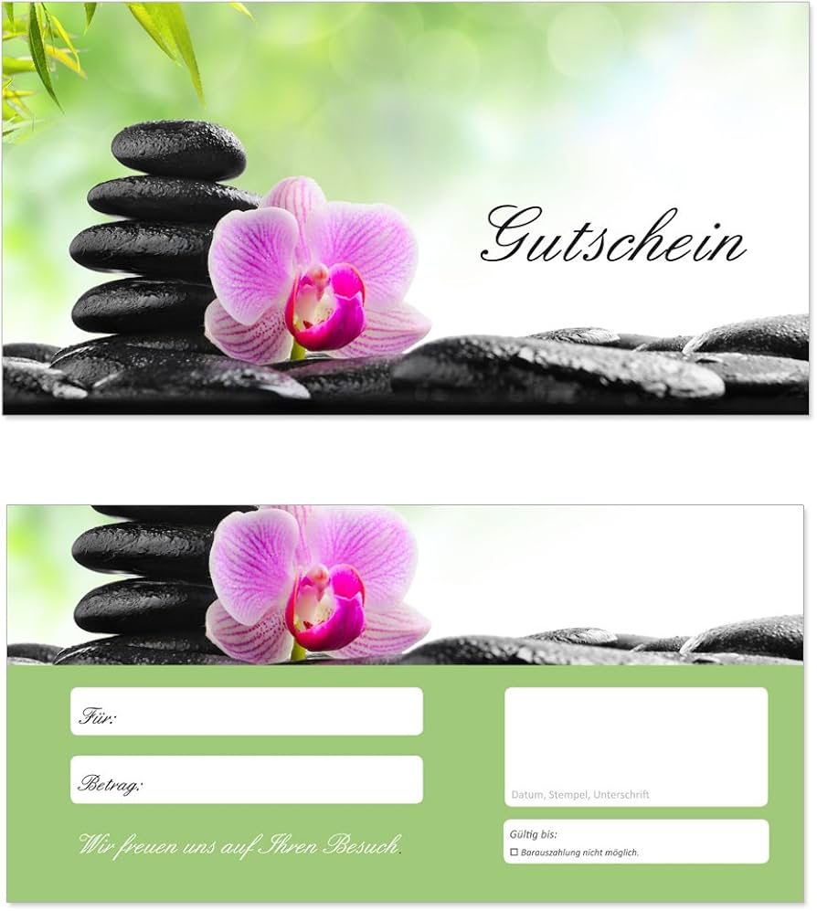 Pack of 50 Gift Vouchers (Wellness-604) - Voucher Cards for ...