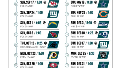 printable eagles football schedule 2017