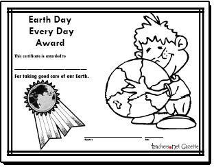printable earth day awards