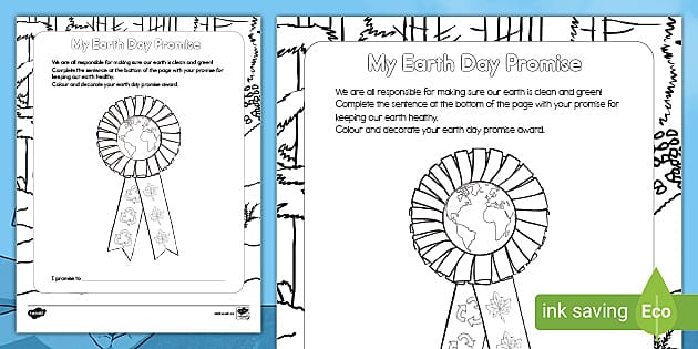 My Earth Day Promise Activity (teacher made) - Twinkl
