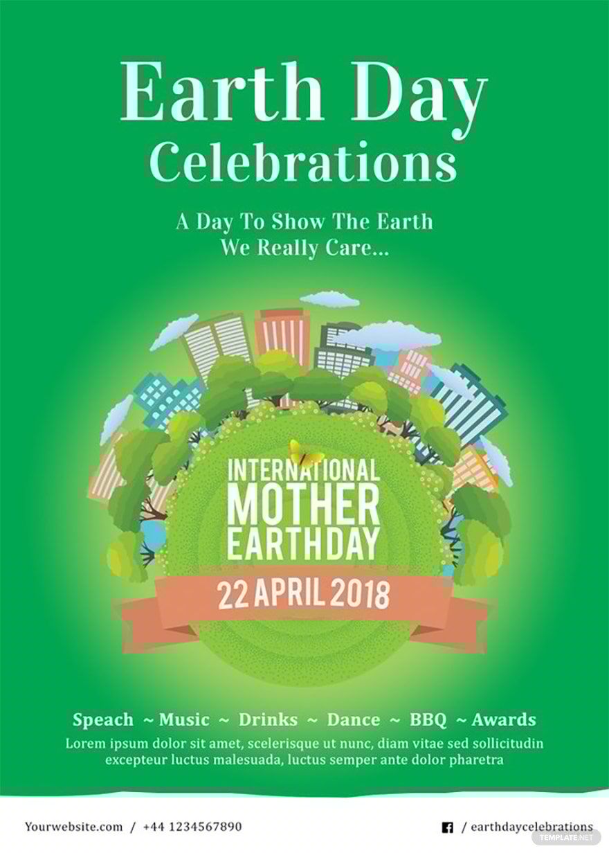 International Earth Day Invitation Template in PSD - Download ...