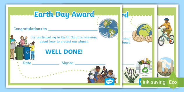 printable earth day awards