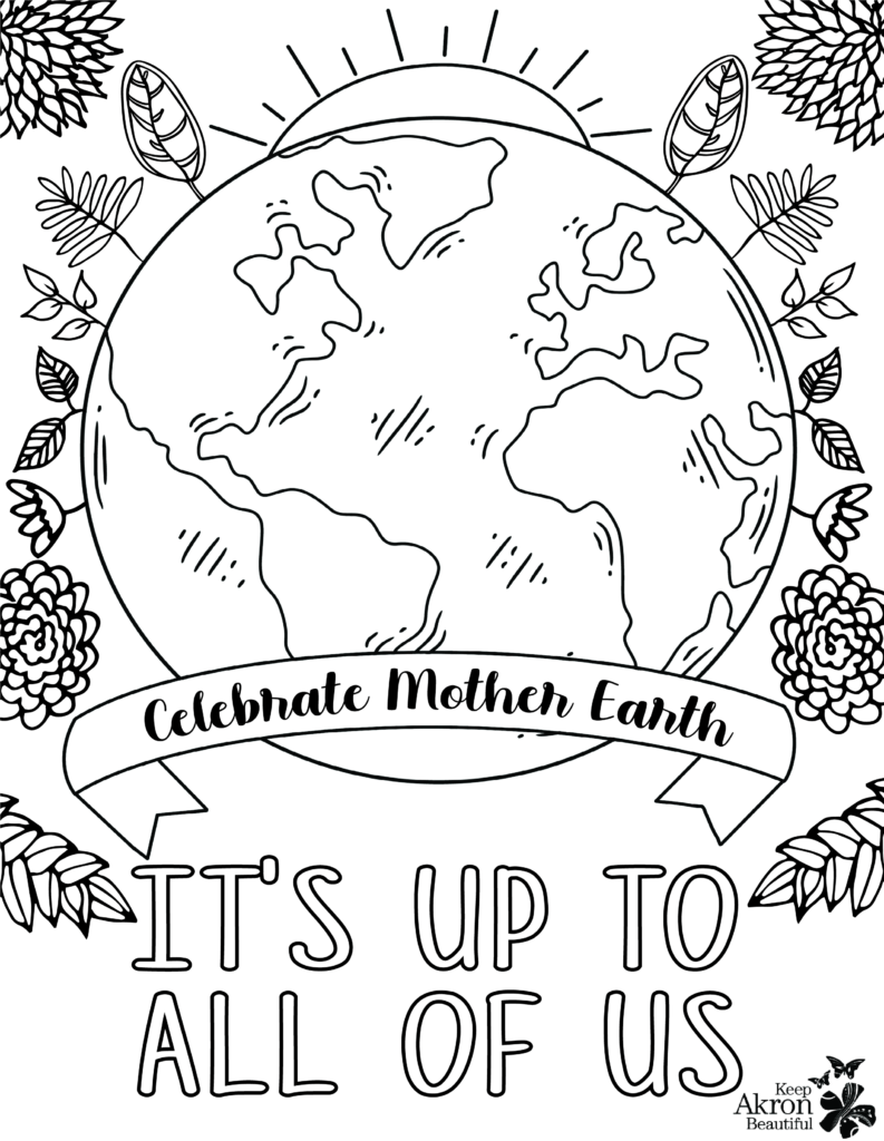KAB Earth Day Coloring Page + Poster - Keep Akron Beautiful