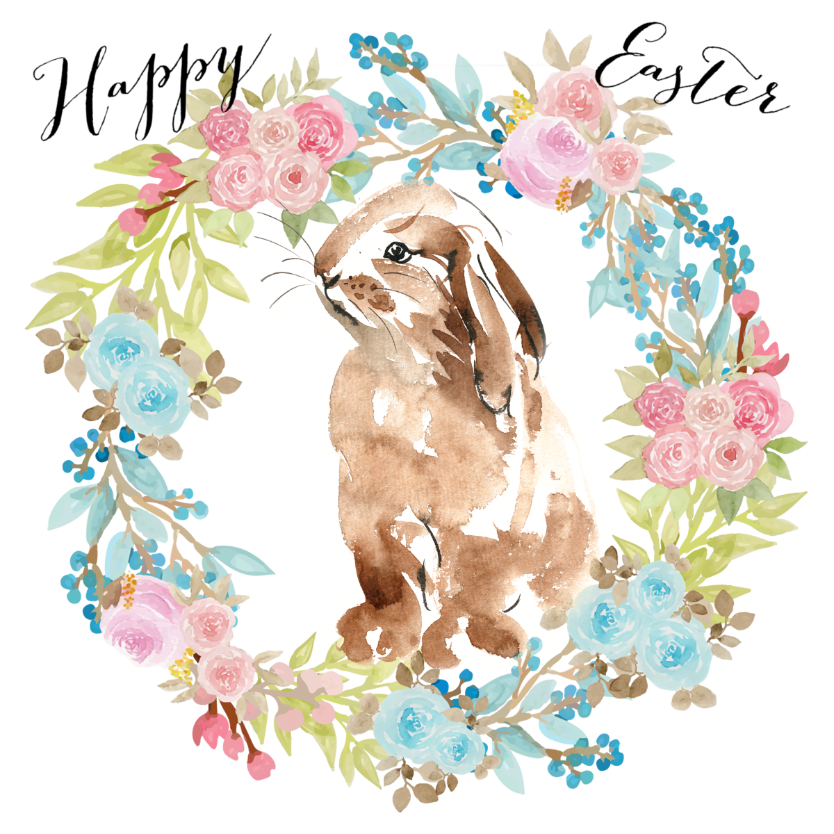 Free Watercolor Easter Printable - 2 Bees in a Pod