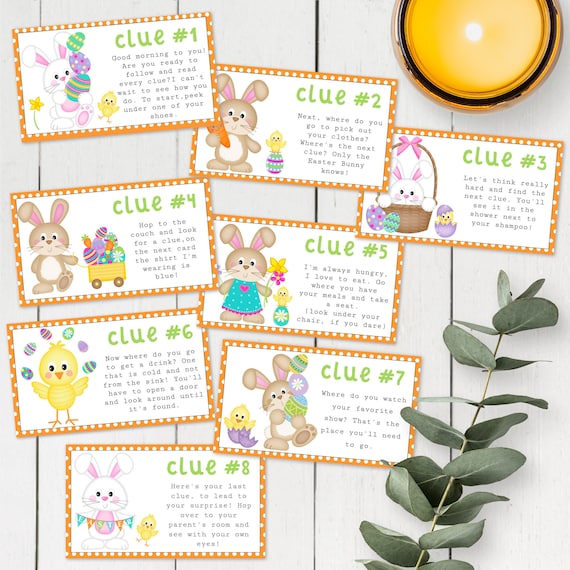 printable easter basket scavenger hunt clues