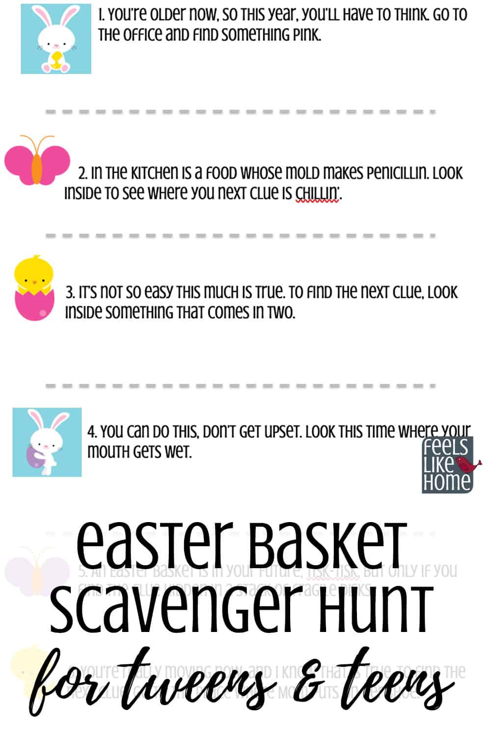 printable easter basket scavenger hunt clues