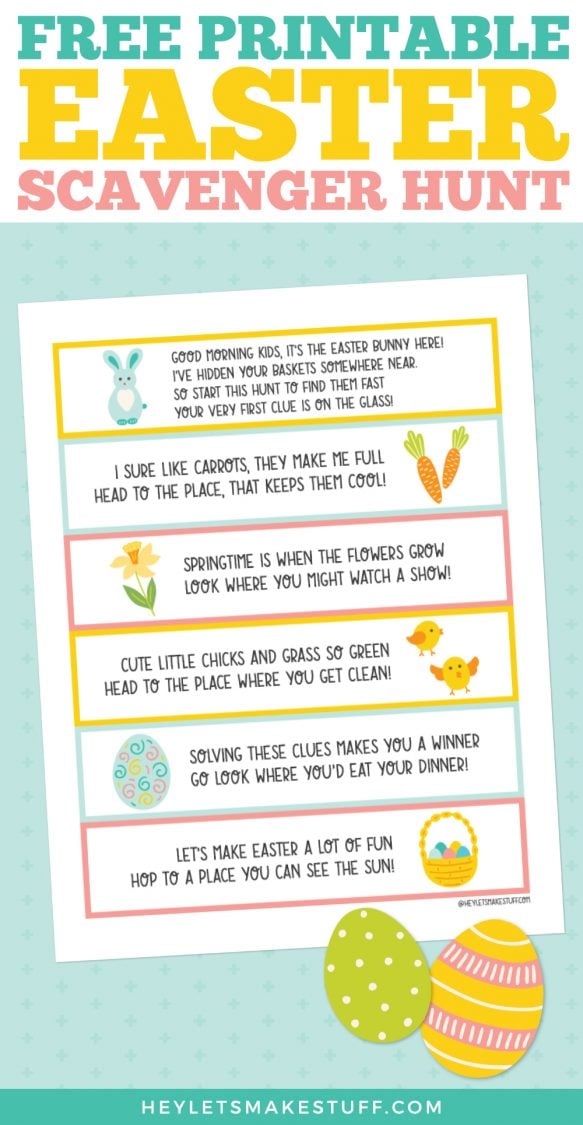 printable easter basket scavenger hunt clues