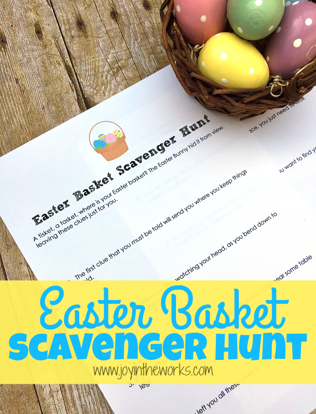 Free Printable Easter Basket Scavenger Hunt - Joy in the Works