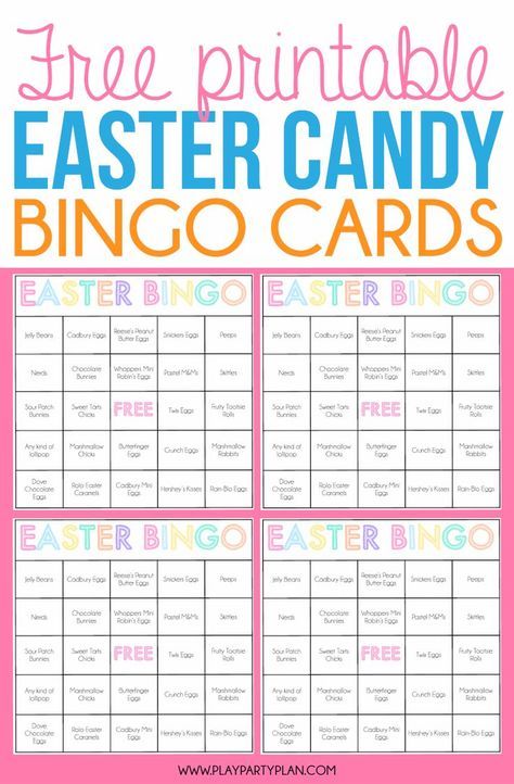 Free Printable Easter Candy Bingo Cards