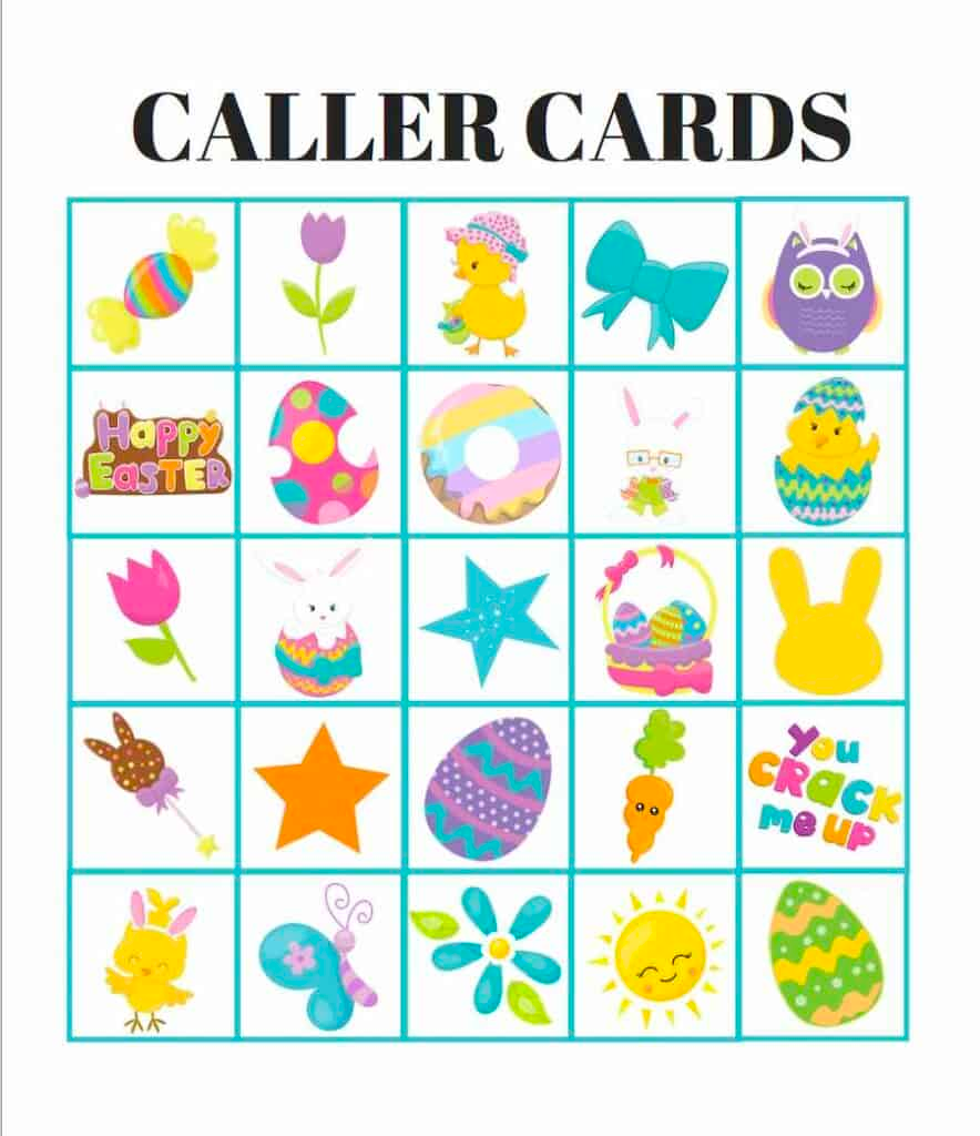 Free Printable Easter Bingo Cards