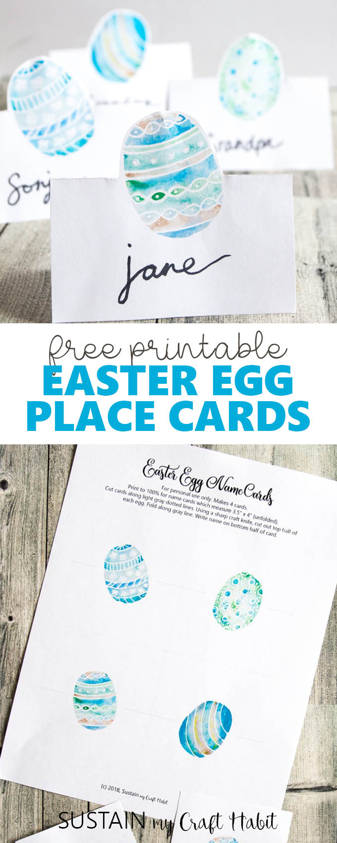 Egg-cellent Easter Place Cards Printable - Sustain My Craft Habit