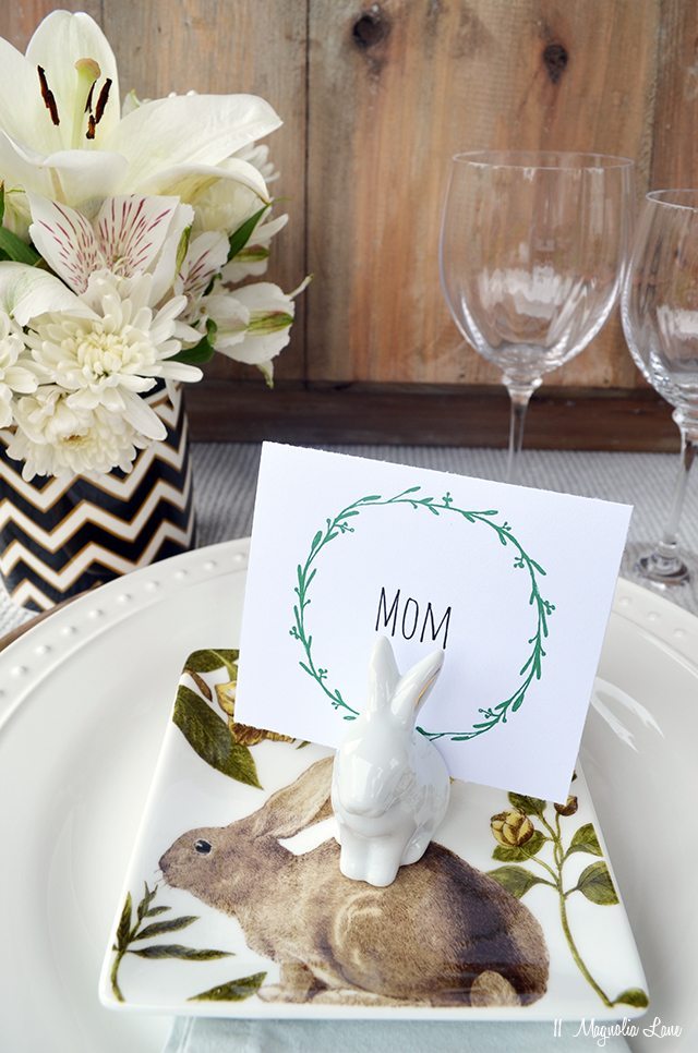 Our Easter Table-Free Printable Wreath Place Cards