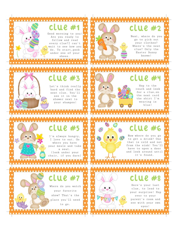 Easter Scavenger Hunt Game Template, Kids Easter Treasure Hunt ...
