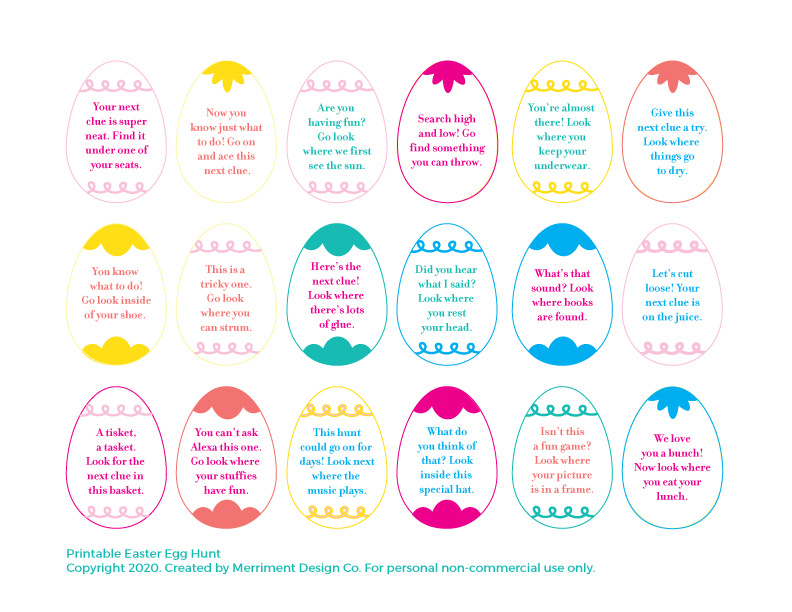 Free printable Easter scavenger hunt clues for kids and tweens ...