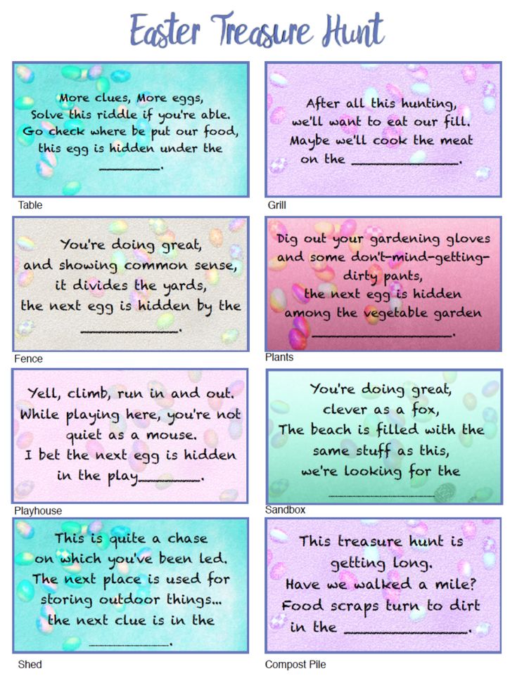 printable easter scavenger hunt riddles